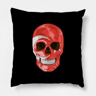 Turkey Flag Skull - Gift for Turkish With Roots From Turkey Pillow