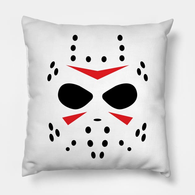 Jason Mask - White Version Pillow by gastaocared