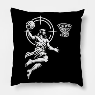 Funny Basketball Retro Jesus Player Pillow