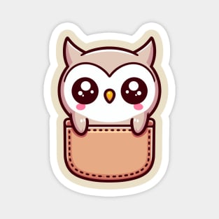 Baby Owl in Pocket Kawaii Bird Lover Magnet