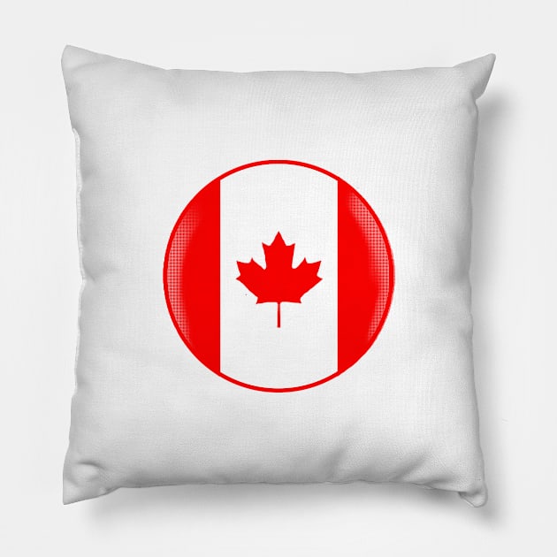 Canada Retro Canadian Maple Leaf Flag Emblem Pillow by PlanetMonkey