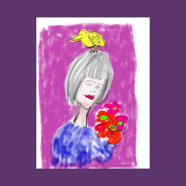 Woman with flowers by Creative-Dabbling