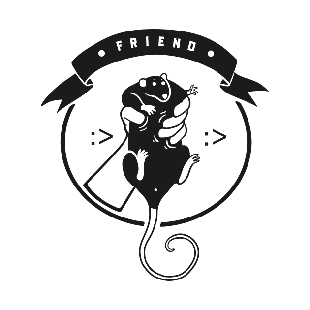 Pet rat, You are my friend now meme. Design for rodent fans retro frame by croquis design