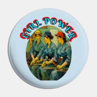 Girl Power Retro style Pin