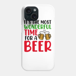 It's The Most Wonderful Time Santa Claus Beer T-shirt, Funny Christmas Gift Top Phone Case