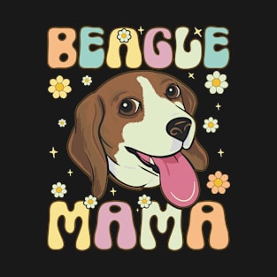 Beagle Mama Groovy Dog Mom T-Shirt