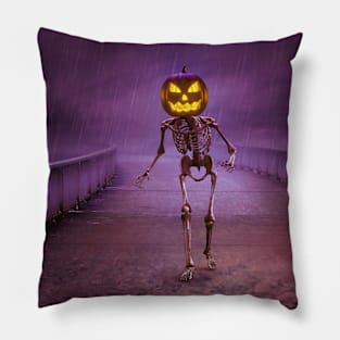 halloween scary evil pumpkin funny pumpkin head Pillow