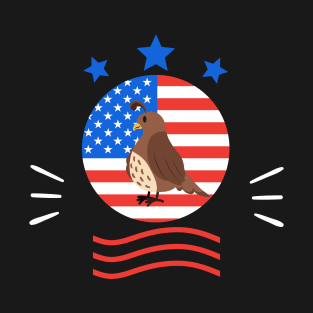 Quail USA American Flag T-Shirt