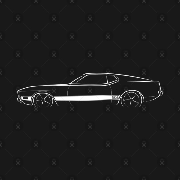 1973 Ford Mustang Mach 1 - profile stencil, white by mal_photography