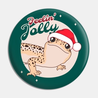 Mack Snow Leopard Gecko, Christmas Edition! Feelin Jolly! Green BG Pin