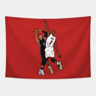 Chris Bosh Clutch Block On Danny Green Tapestry