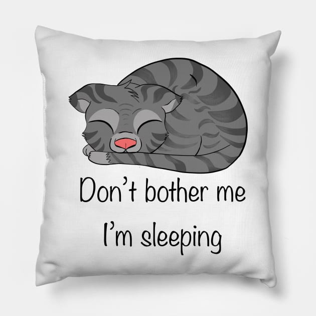 Sleeping cat Pillow by GreenZebraArt