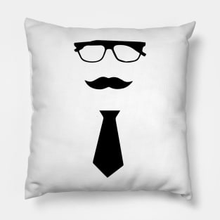 Dad glasses mustaches and tie Pillow