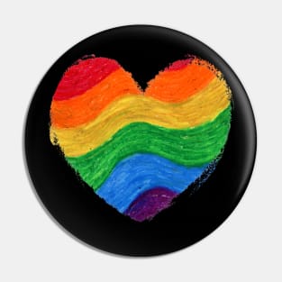 Rainbow Heart Drawn With Oil Pastels Pin