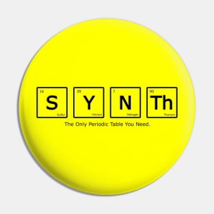 Synth Periodic Table of Elements of Synthesizers Pin