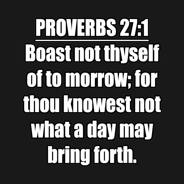 Proverbs 27:1 King James Version Bible Verse by Holy Bible Verses