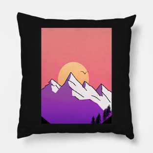 Sunset in the mountains Pillow