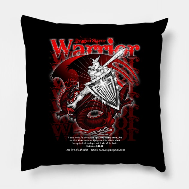 Warrior Series - Dragon Slayer Pillow by MyTeeGraphics