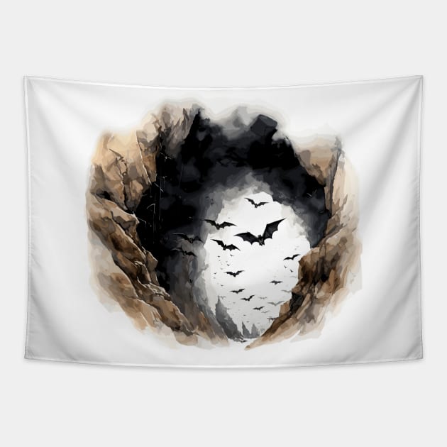 Flying Bats Tapestry by erzebeth