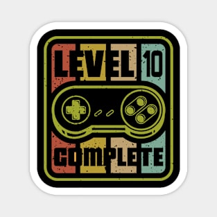 Level 10 Complete Gamer 10th Birthday Gaming Magnet