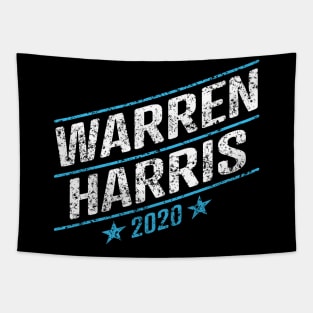 Elizabeth Warren and Kamala Harris on the one ticket? Dare to dream. Presidential race 2020 Distressed text Tapestry