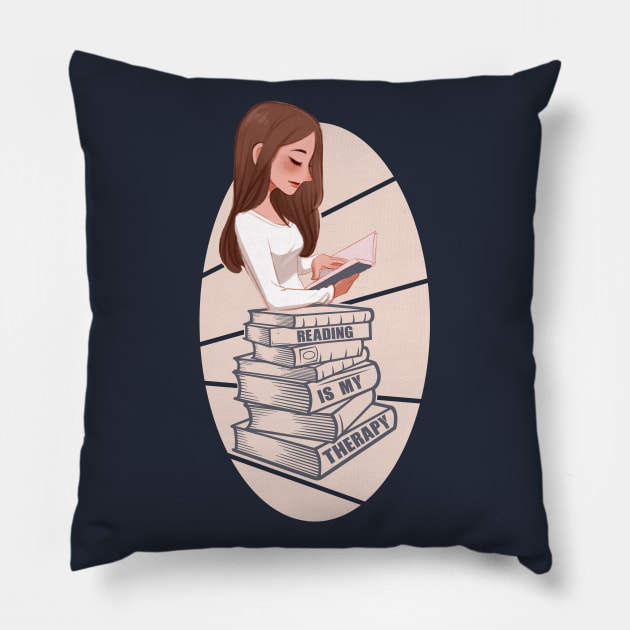 Reading Is My Therapy Pillow by FunawayHit