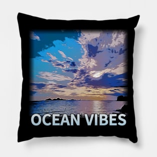 ocean vibes, OIL PAINTING Pillow