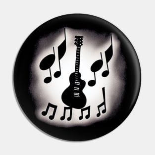 Guitar and Musical Notes Pin