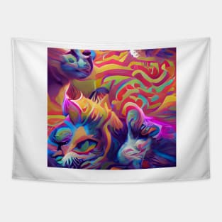 Psychedelic Cat Tapestry