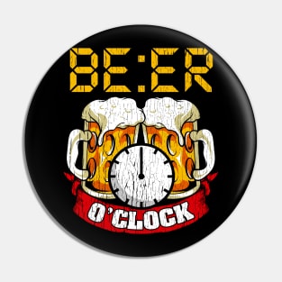 Beer O'Clock Drinking Humor Funny Quotes Sayings Gift Pin