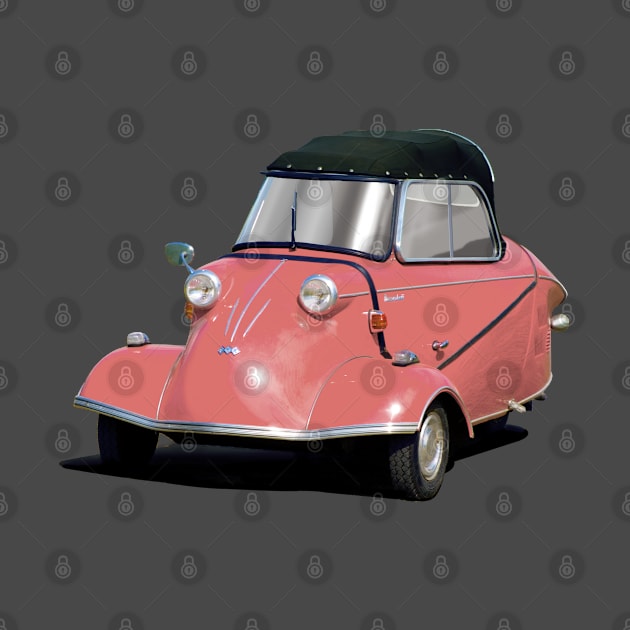 Messerschmitt bubble car in salmon by candcretro