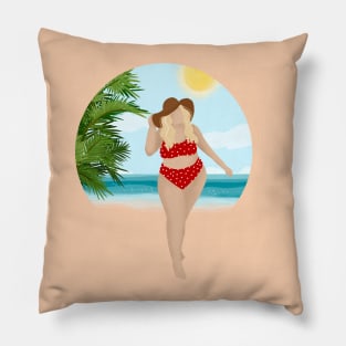 Girl On The Beach 3 Pillow