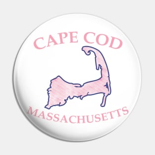 Preppy Vineyard Pink Cape Cod Massachusetts Map Pin