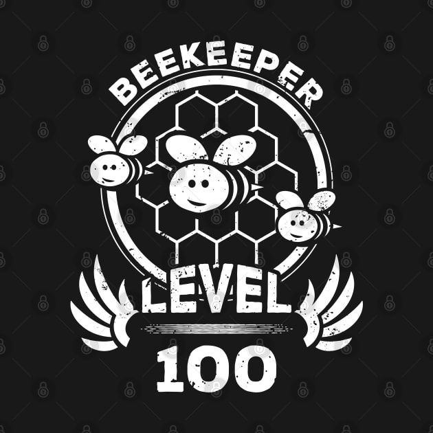 Level 100 Beekeeper Beekeeping Fan Gift by atomguy