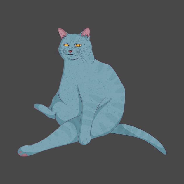 Disgruntled Blue Cat by Eden Sprout