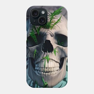 Creepy skull growing vegetation Phone Case