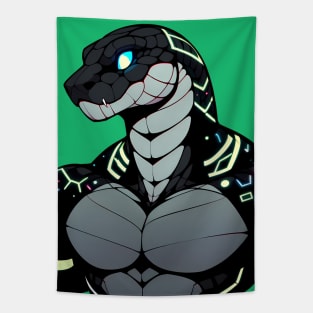 Cyberpunk Neon Scalie Anthro Snake Tapestry