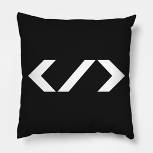 HTML End Tag (white) Pillow