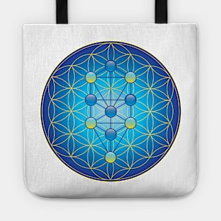Tree of Life on Flower of Life Tote