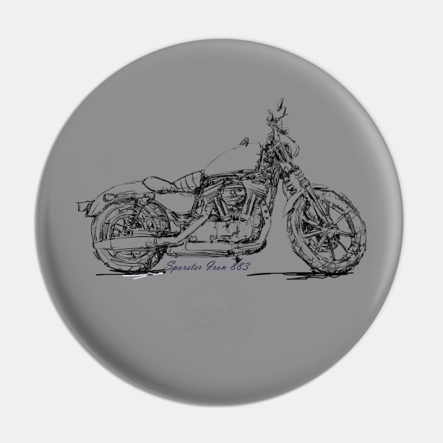 Sportster Iron 883 Sketch Pin by HelloDisco