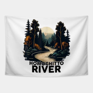 Homochitto River Retro Minimalist River Homochitto Tapestry