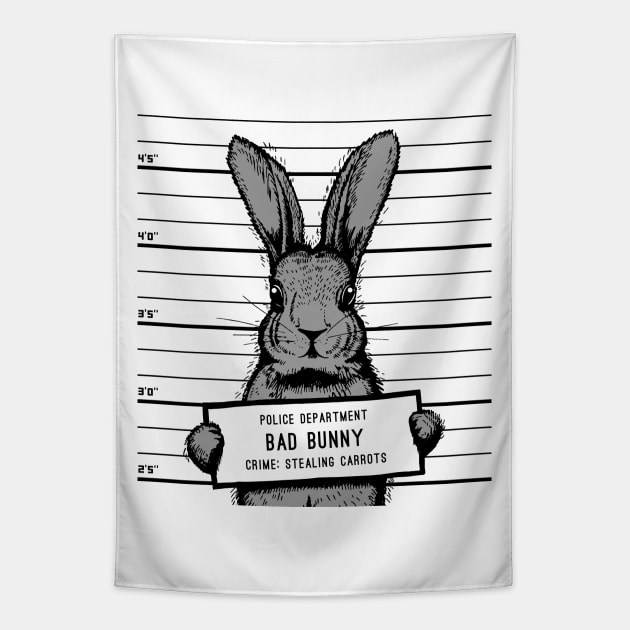 Mugshot Bad Rabbit Funny Tapestry by Dosunets