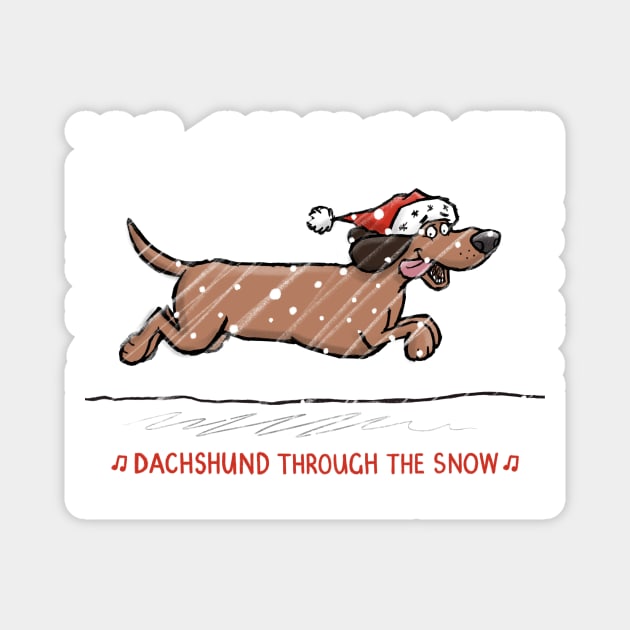 Dachshund Through the Snow Magnet by CarlBatterbee