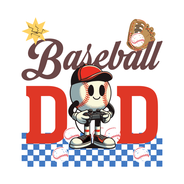 Baseball Dad Game Day, Retro Baseball Dad by zsay