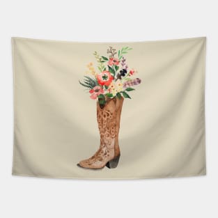 Cowboy Boot Floral Tapestry