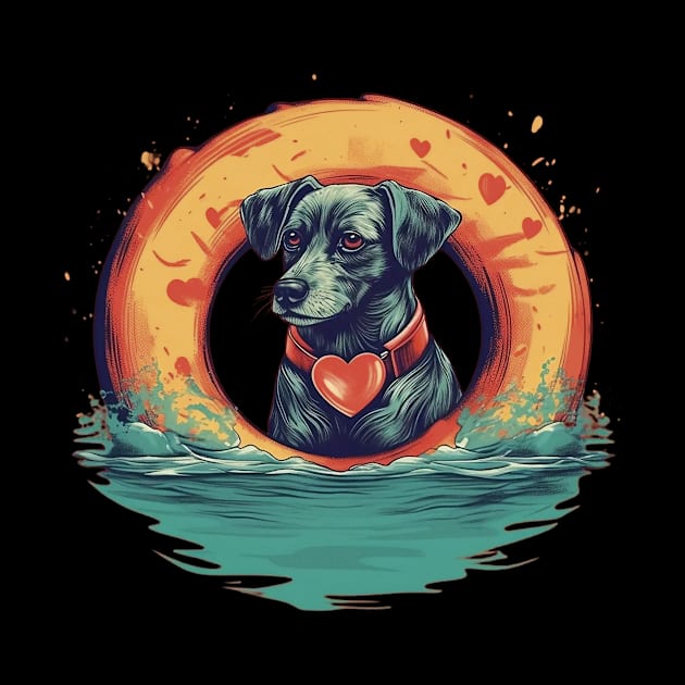 Swimming dog by GreenMary Design