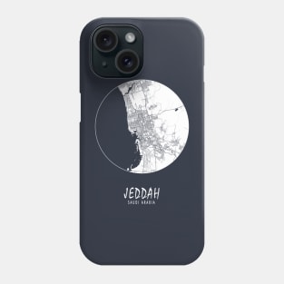 Jeddah, Makkah, Saudi Arabia City Map - Full Moon Phone Case