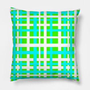 Green & Aqua Interlocking Stripes Pillow