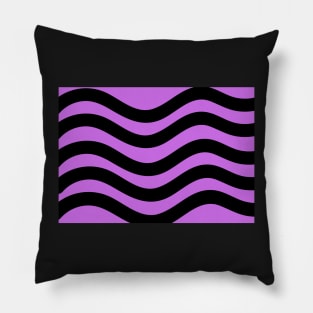 Purple and Black Wavy Lines Pillow