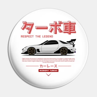 White JDM RX 7 FD3 s Racing Pin